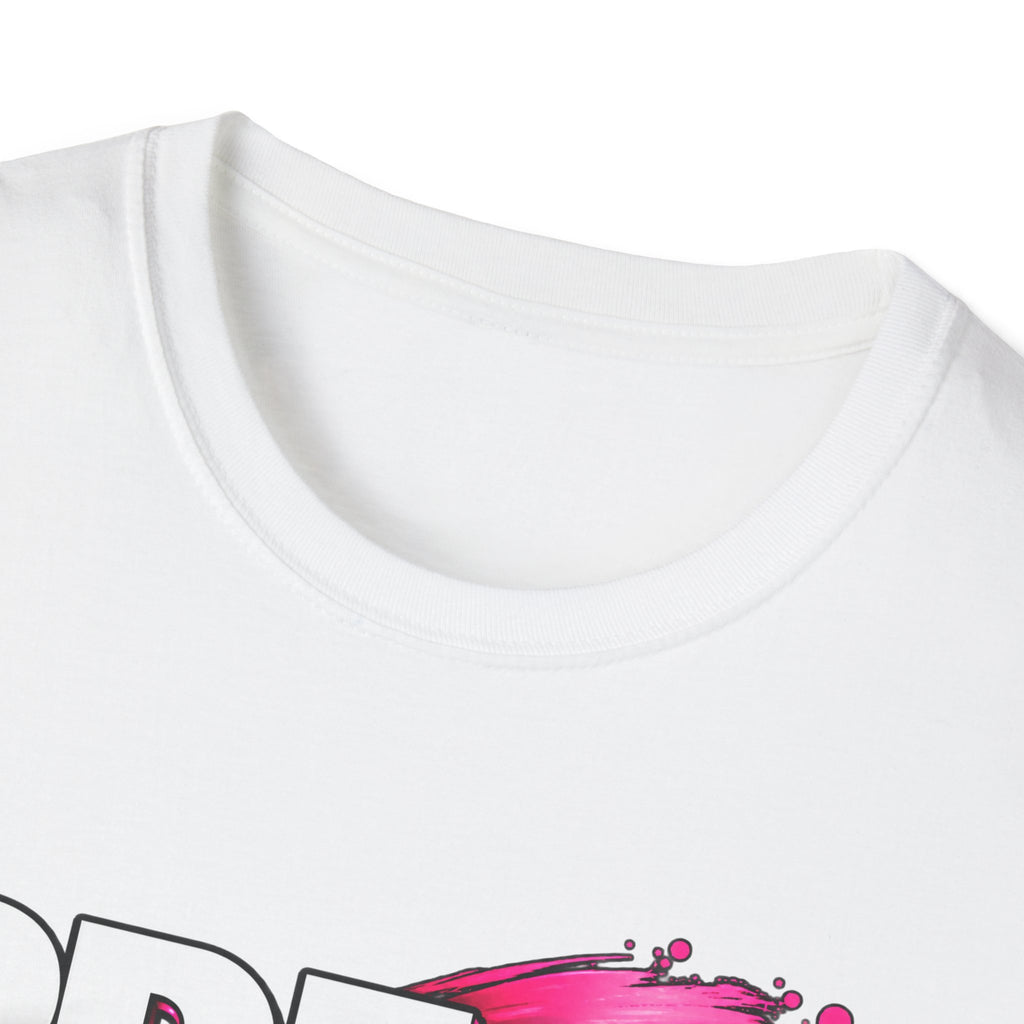 Press & Vibe Graphic T-Shirt — "Wear Your Vibe" Pink Brushstroke Design